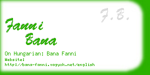 fanni bana business card